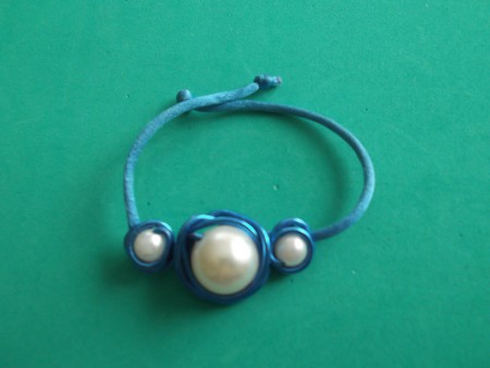 B-PCA 04 : Pulsera de cordón de alambre y cola de ratón con perlas, varios colores