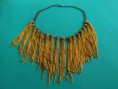 B-FLEC 02: Collar de flecos  y cadena bronce